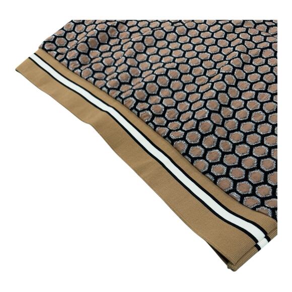 H&M X GP&J Baker Women's XS Brown Black Gold Metallic Honeycomb LS Shirt - Picture 7 of 8